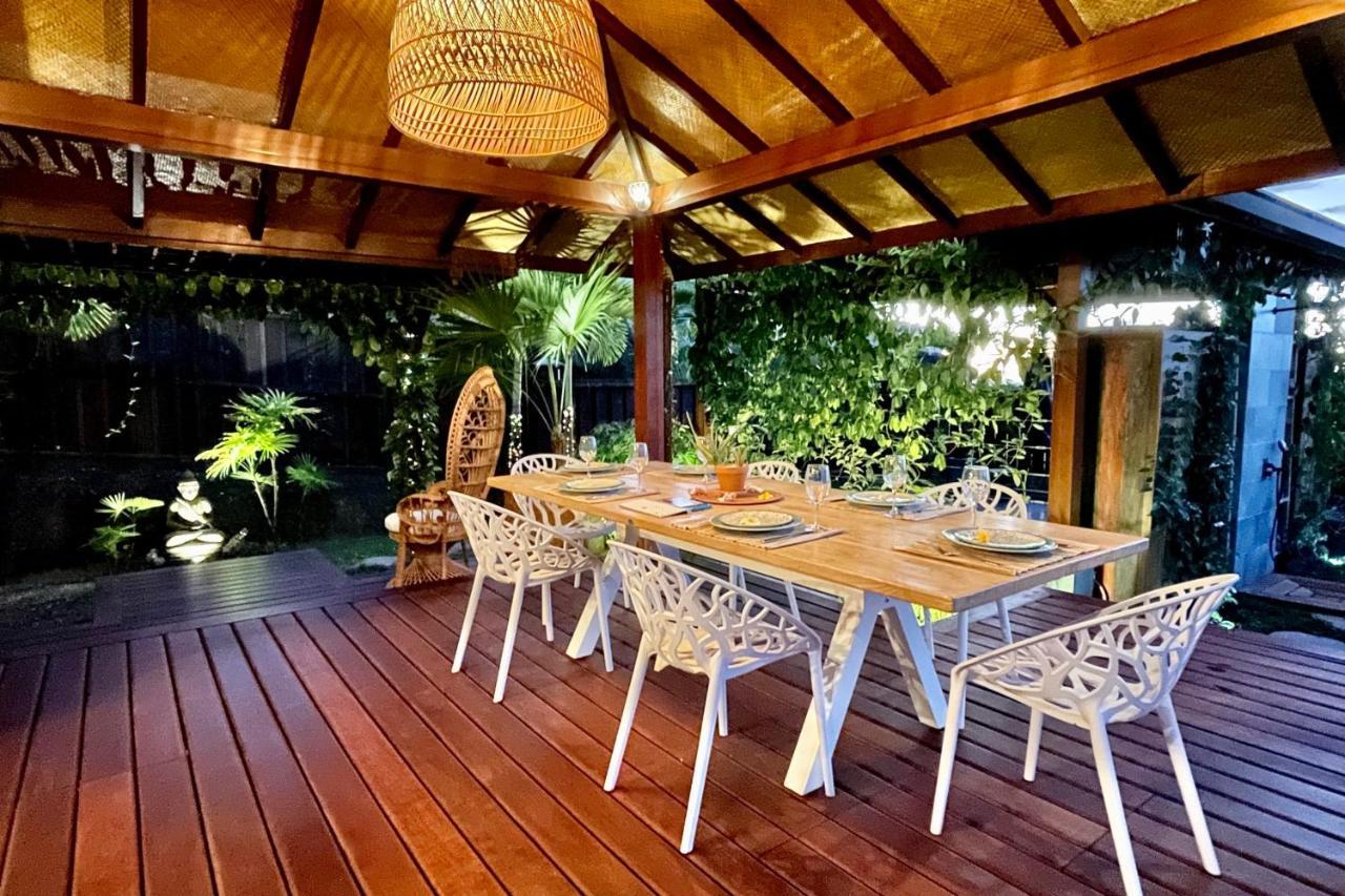 Villa Manuiti, Balinese Luxury Home - Private Swim Spa, Ocean View - Ofyr Bbq - Koi Pond Punaauia Kültér fotó